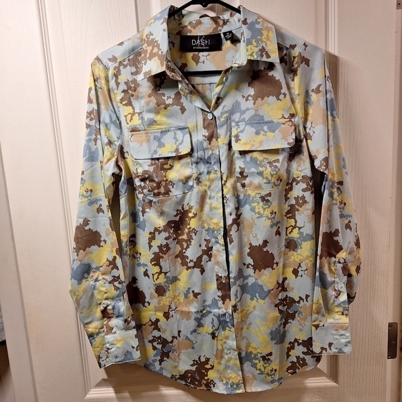 Kardashian Kollection Tops - K Dash by Kardashian Camouflage Button Up Shirt Multicolor XS